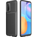 Huawei P Smart 2021 Kılıf Auto Focus Karbon Kapak - Siyah