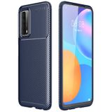 Huawei P Smart 2021 Kılıf Kamera Çıkıntılı Karbon Fiber Dokulu Renk Atmaz Kapak Negro