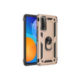 Huawei P Smart 2021 Kılıf Sofya Yüzüklü Kapak - Gold