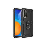 Huawei P Smart 2021 Kılıf Sofya Yüzüklü Kapak - Siyah