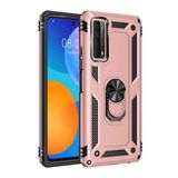 Huawei P Smart 2021 Sofya Yüzüklü Silikon Kapak Rose Kılıf