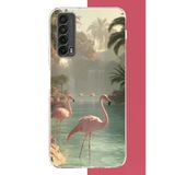 Huawei P Smart 2021 Uyumlu Akarsudaki Flamingo Baskılı Silikon Kılıf