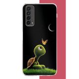 Huawei P Smart 2021 Uyumlu Ay Işığındaki Minik Kaplumbağa Baskılı Silikon Kılıf