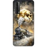 Huawei P Smart 2021 Uyumlu Buharlı Tren Desenli Silikon Kılıf