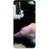 Huawei P Smart 2021 Uyumlu Bulut Ve Ay Desenli Silikon Kılıf