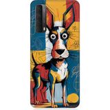 Huawei P Smart 2021 Uyumlu Çizgi Köpek Desenli Silikon Kılıf