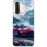 Huawei P Smart 2021 Uyumlu Dağ Yarışı Desenli Silikon Kılıf