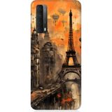 Huawei P Smart 2021 Uyumlu Eiffel Kulesi Desenli Silikon Kılıf