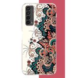 Huawei P Smart 2021 Uyumlu Etnik Çiçek Deseni Baskılı Silikon Kılıf