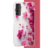 Huawei P Smart 2021 Uyumlu Fuşya Çiçek Esintisi Baskılı Silikon Kılıf