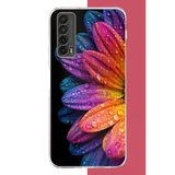 Huawei P Smart 2021 Uyumlu Gökkuşağı Papatyası Baskılı Silikon Kılıf