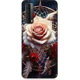 Huawei P Smart 2021 Uyumlu Gül Ve Çiçekler Desenli Silikon Kılıf