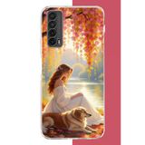 Huawei P Smart 2021 Uyumlu Kadın Ve Köpek Baskılı Silikon Kılıf