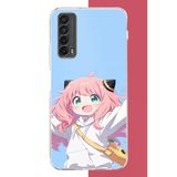 Huawei P Smart 2021 Uyumlu Kawaii Pembe Saçlı Kız Baskılı Silikon Kılıf