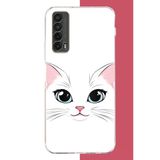 Huawei P Smart 2021 Uyumlu Kedi Yüzü Baskılı Silikon Kılıf