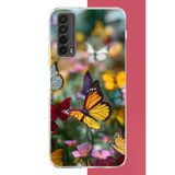 Huawei P Smart 2021 Uyumlu Kelebek Bahçesi Baskılı Silikon Kılıf