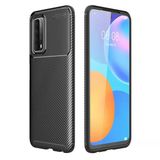 Huawei P Smart 2021 Uyumlu Kılıf Auto Focus Karbon Kapak - Siyah