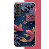 Huawei P Smart 2021 Uyumlu Kırmızı Balıklar Baskılı Silikon Kılıf