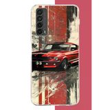 Huawei P Smart 2021 Uyumlu Kırmızı Mustang.jpeg Baskılı Silikon Kılıf