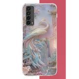 Huawei P Smart 2021 Uyumlu Kristal Kuğu Baskılı Silikon Kılıf