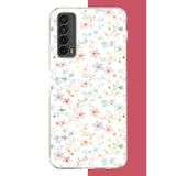 Huawei P Smart 2021 Uyumlu Lila Mavi Pattern Baskılı Silikon Kılıf