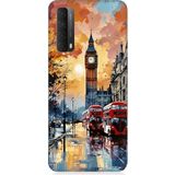 Huawei P Smart 2021 Uyumlu Londra Sokakları Desenli Silikon Kılıf