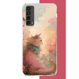 Huawei P Smart 2021 Uyumlu Mavi Fularlı Kedi Baskılı Silikon Kılıf