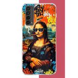 Huawei P Smart 2021 Uyumlu Mona Lisa Graffiti Baskılı Silikon Kılıf