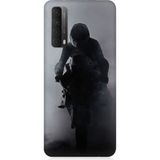 Huawei P Smart 2021 Uyumlu Motosiklet Sürücüsü Desenli Silikon Kılıf