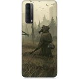 Huawei P Smart 2021 Uyumlu Ormanda Gizem Desenli Silikon Kılıf