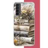 Huawei P Smart 2021 Uyumlu Papatyalı Kitap Baskılı Silikon Kılıf
