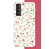 Huawei P Smart 2021 Uyumlu Pembe Çiçekli Pattern1 Baskılı Silikon Kılıf