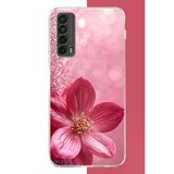 Huawei P Smart 2021 Uyumlu Pembe Işıltı Baskılı Silikon Kılıf