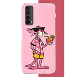 Huawei P Smart 2021 Uyumlu Pembe Panter 1 Baskılı Silikon Kılıf