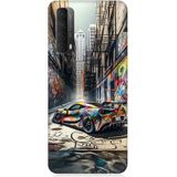 Huawei P Smart 2021 Uyumlu Renkli Grafiti Desenli Silikon Kılıf