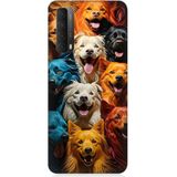 Huawei P Smart 2021 Uyumlu Renkli Köpekler Desenli Silikon Kılıf