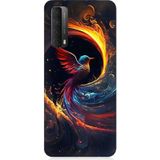 Huawei P Smart 2021 Uyumlu Renkli Kuş Desenli Silikon Kılıf