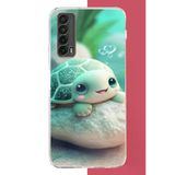 Huawei P Smart 2021 Uyumlu Sevimli Kaplumbağa Baskılı Silikon Kılıf