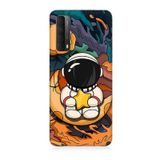 Huawei P Smart 2021 Uyumlu Silikon Kılıf Astranot Ay Ve Yıldız