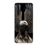 Huawei P Smart 2021 Uyumlu Silikon Kılıf Beyaz Başlı Kara Kartal