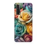 Huawei P Smart 2021 Uyumlu Silikon Kılıf Pastel Soft Güller