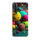 Huawei P Smart 2021 Uyumlu Silikon Kılıf Renkli Küre Daireler