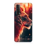 Huawei P Smart 2021 Uyumlu Silikon Kılıf Sarı Kırmızı Asil Aslan