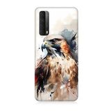Huawei P Smart 2021 Uyumlu Silikon Kılıf Siyah Beyaz Asil Kartal