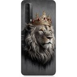 Huawei P Smart 2021 Uyumlu Taçlı Aslan 1 Desenli Silikon Kılıf