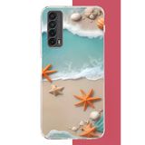 Huawei P Smart 2021 Uyumlu Turuncu Deniz Yıldızı Baskılı Silikon Kılıf