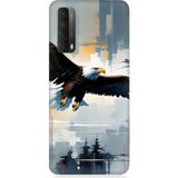 Huawei P Smart 2021 Uyumlu Uçan Kartal Desenli Silikon Kılıf