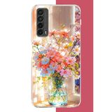Huawei P Smart 2021 Uyumlu Vazodaki Çiçek Baskılı Silikon Kılıf