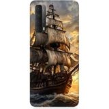 Huawei P Smart 2021 Uyumlu Yelkenli Gemi Desenli Silikon Kılıf