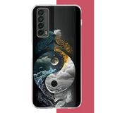Huawei P Smart 2021 Uyumlu Yin Yang: Gece Ve Gündüz Baskılı Silikon Kılıf